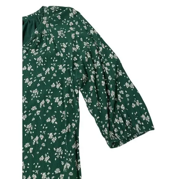 Lane Bryant top 3/4 sleeves V-neck green leaves size 14/16 spring school casual - Picture 2 of 9